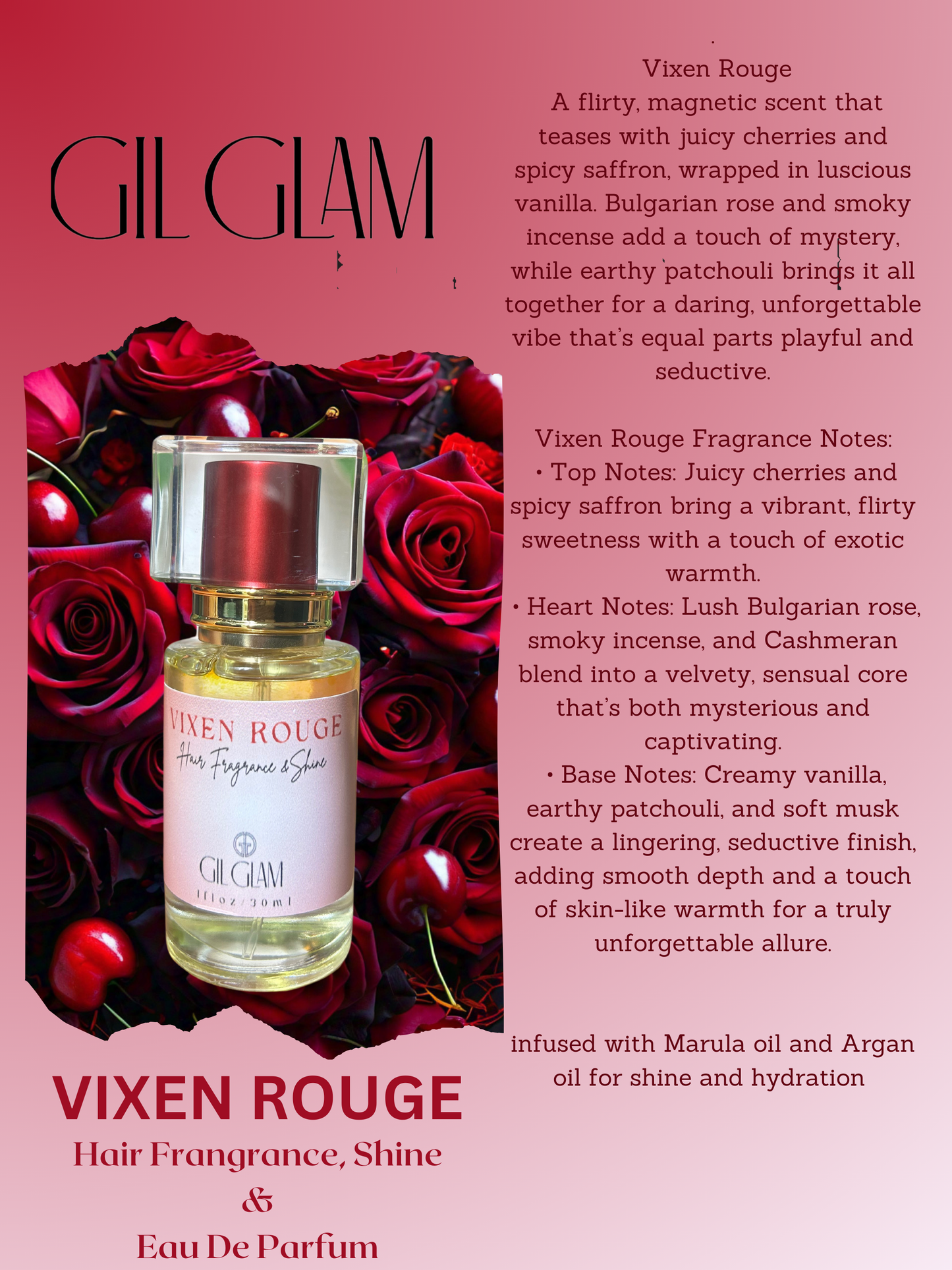 Vixen Rouge hair frangrance & shine 30ml
